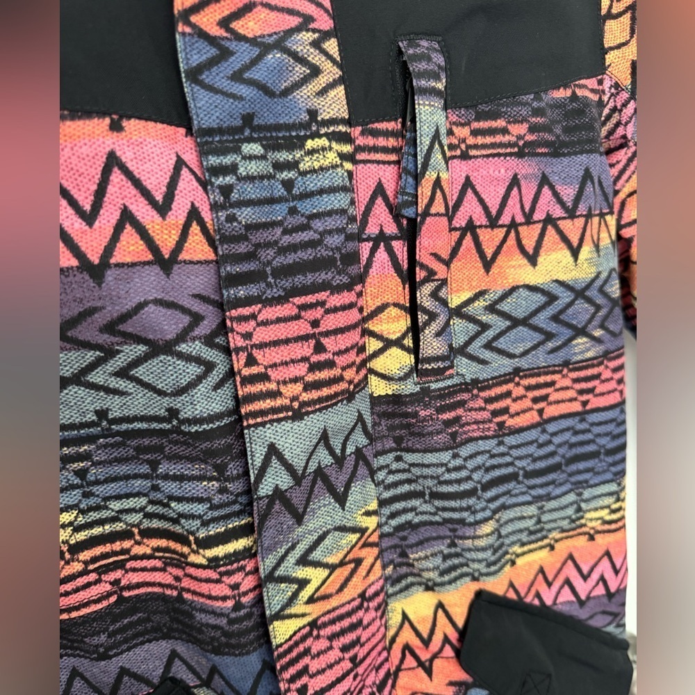 Burton Girls Aubrey Parka Geometric Patterned Jacket Size M - Picture 3 of 14